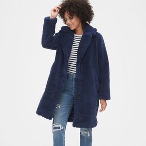 GAP Blue Teddy Sherpa Coat 🧥 lined XL EUC